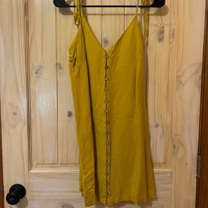 FOREVER 21 LINEN BLEND BUTTON DRESS $8